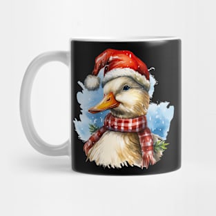 Duck Celebrate Christmas Wear Santa Hat Mug